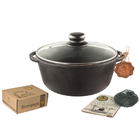 Кастрюля чугунная со стеклянной крышкой Наша майстерня Т402С3